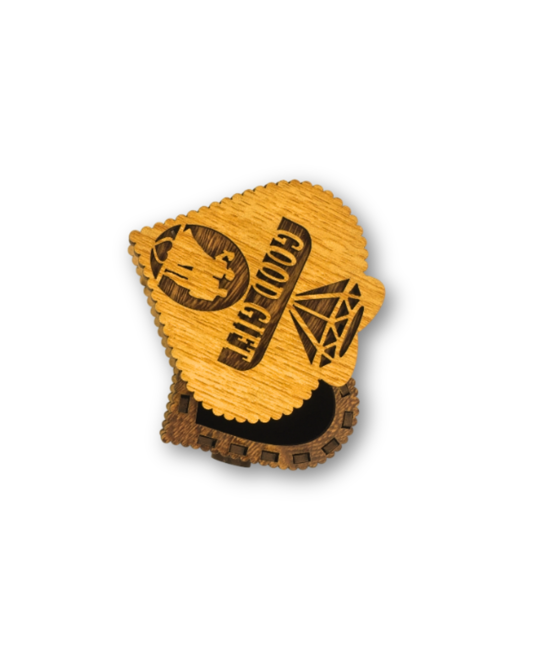 Golden Heart Wooden Gift Box