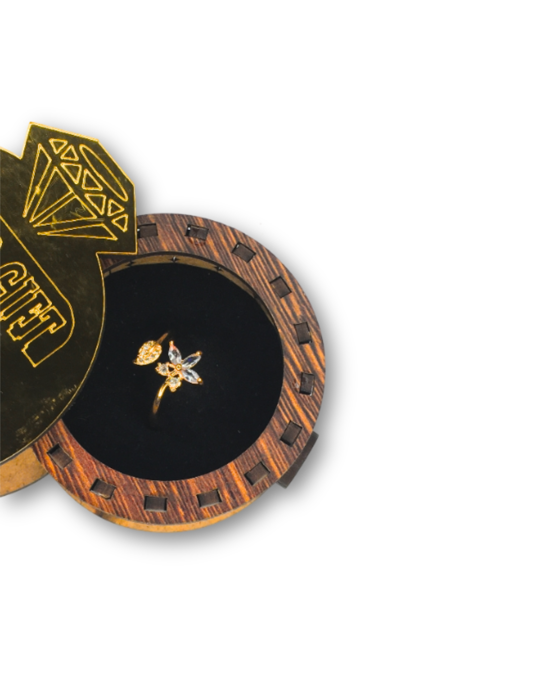 Golden Wooden Gift Box